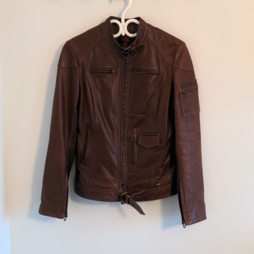 COPY - Danier fitted moto leather jacket